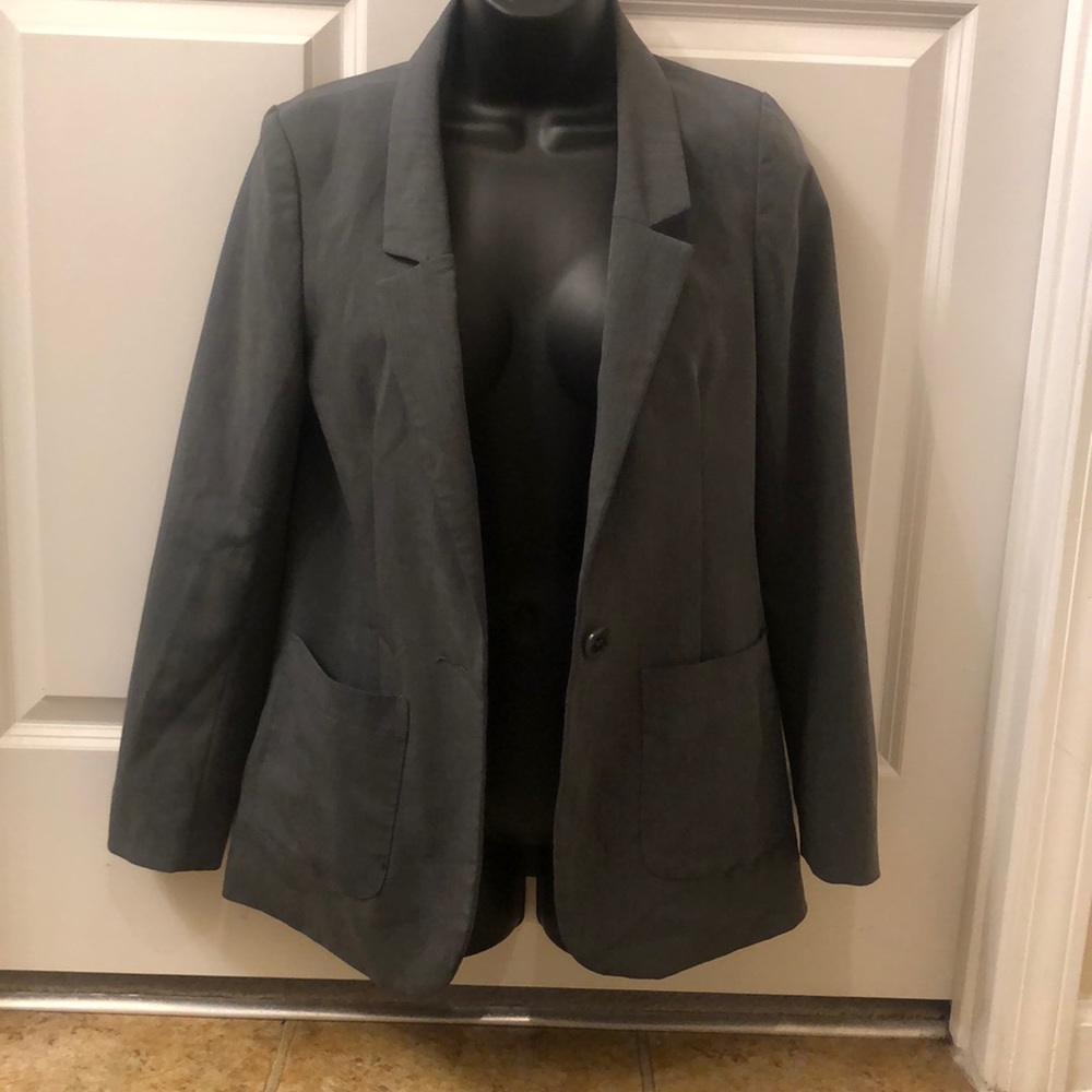 Grey Long Blazer